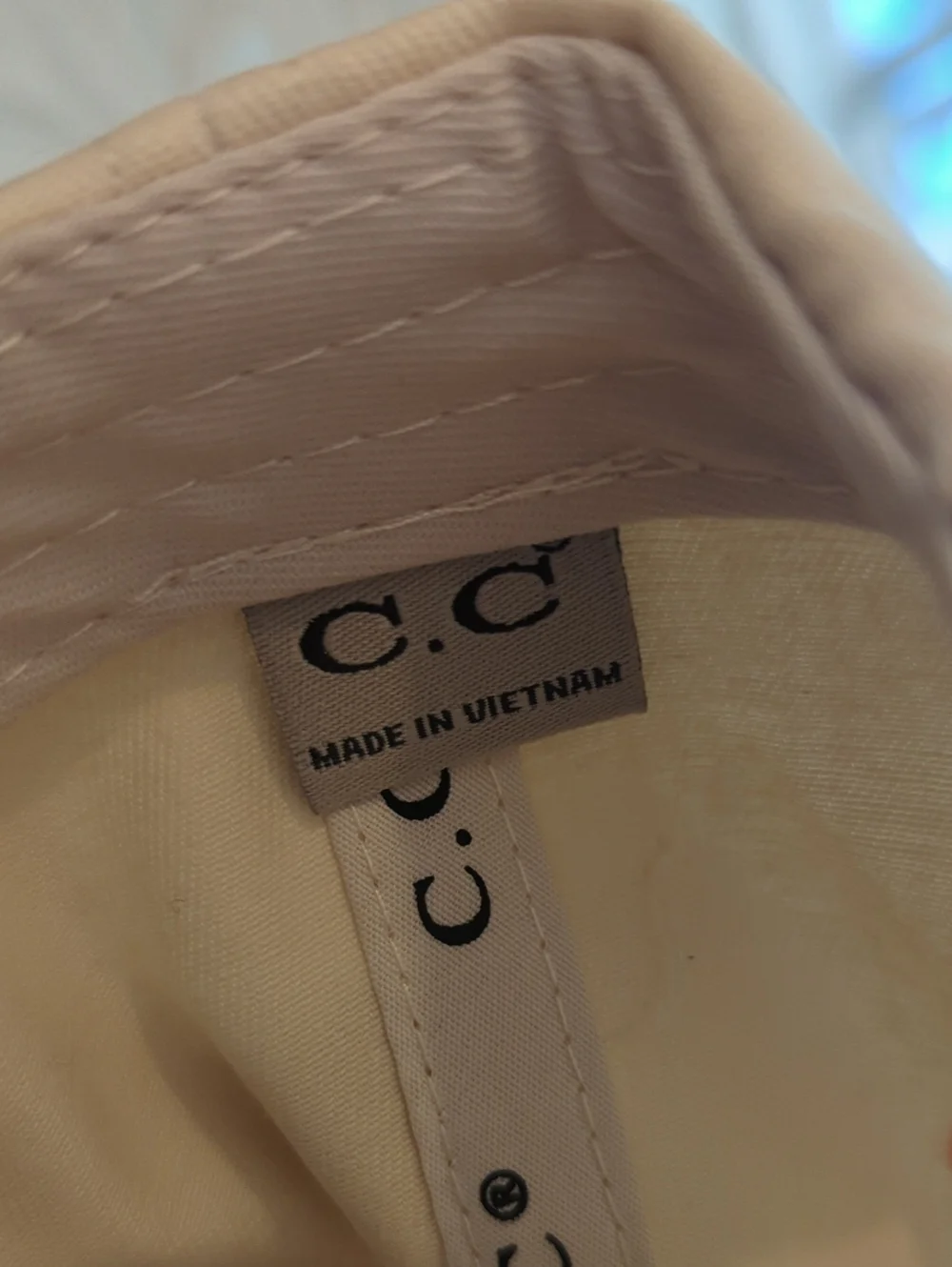 C.C Peach Beige  Baseball Cap with Rainbow Embroidery 100% Cotton OS